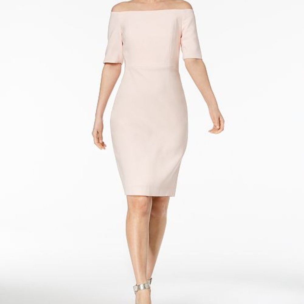 Calvin Klein Off-The-Shoulder Sheath Dress